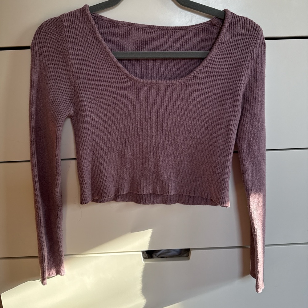SHEIN Dusty Purple Knit Crop Top